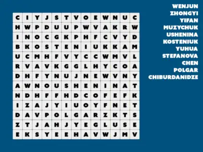 Sopa de letras de campeonas de ajedrez