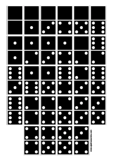 Juego de Dominó negro para imprimir