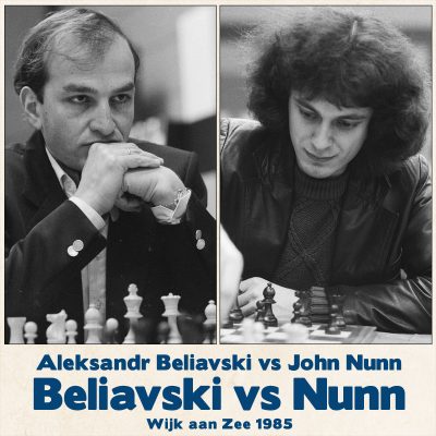 Tablero de ajedrez Beliavski vs Nunn en 1985