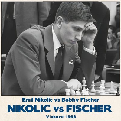 Tablero de ajedrez Nikolic vs Fischer en 1968