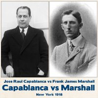 Tablero de ajedrez Capablanca vs Marshall, Nueva York 1918
