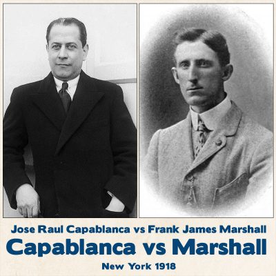 Tablero de ajedrez Capablanca vs Marshall, Nueva York 1918