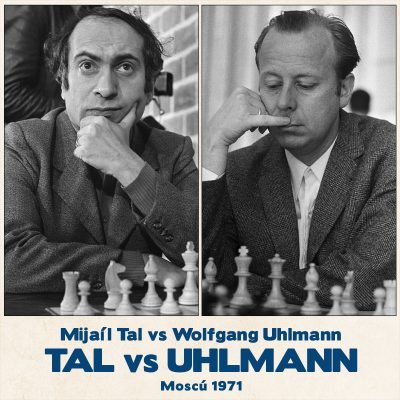 Tablero de ajedrez Tal vs Uhlmann en Moscú 1971