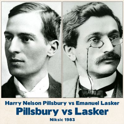 Tablero de ajedrez Pillsbury vs Lasker en 1896