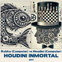 Tablero de ajedrez entre las computadoras Rybka vs Houdini, 2011