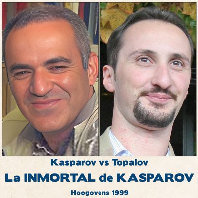 Tablero de ajedrez Kasparov vs Topalov 1999