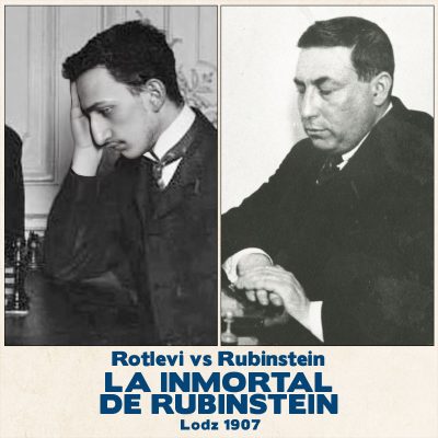 Tablero de ajedrez Rotlevi vs Rubinstein, 1907