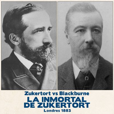 Tablero de ajedrez Zukertort vs Blackburne, 1883