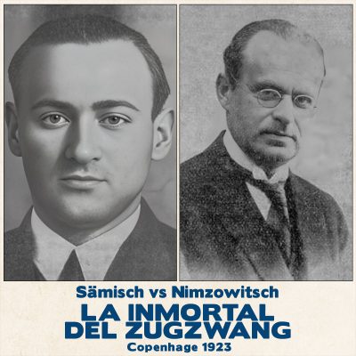 Tablero de ajedrez Nimzowitsch vs Sämisch, 1923