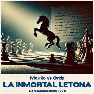 Tablero de ajedrez de la partida por correspondencia Morillo vs Ortiz 1970