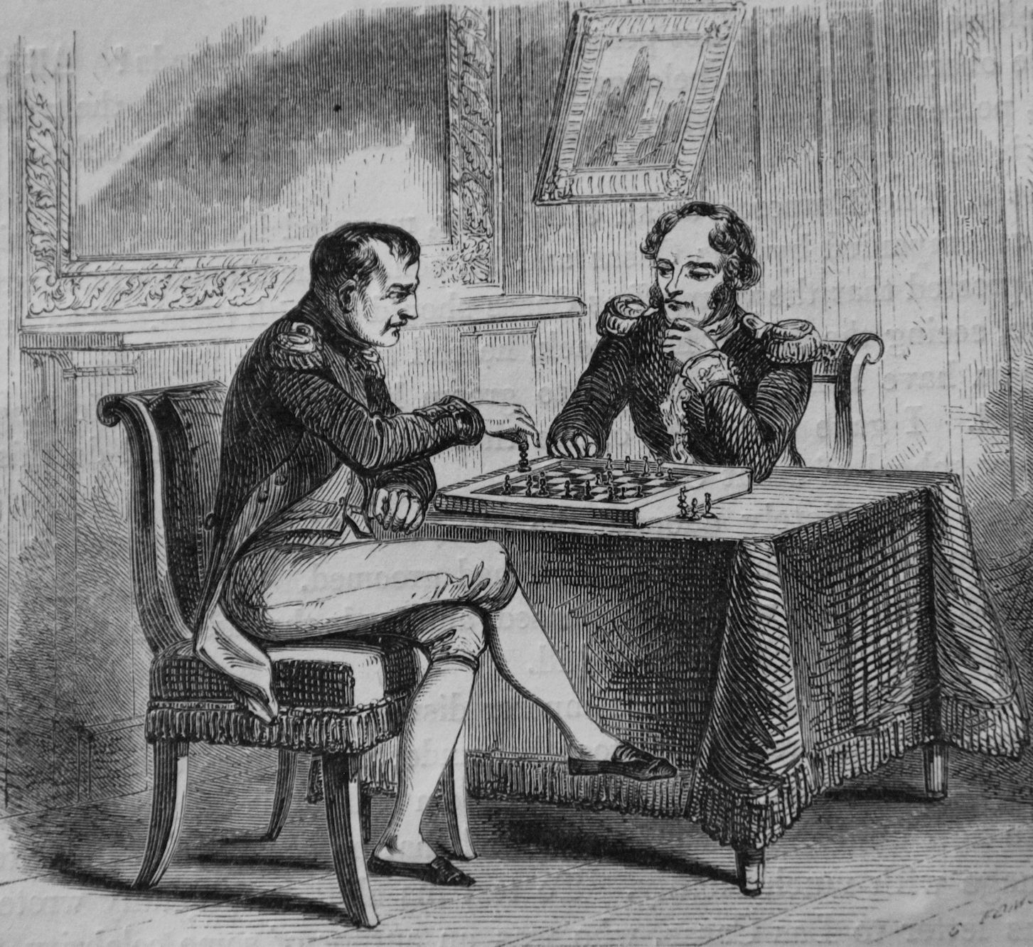 Napoleón Bonaparte jugando al ajedrez en Santa Elena