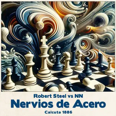 Tablero de ajedrez Steel vs NN en 1886