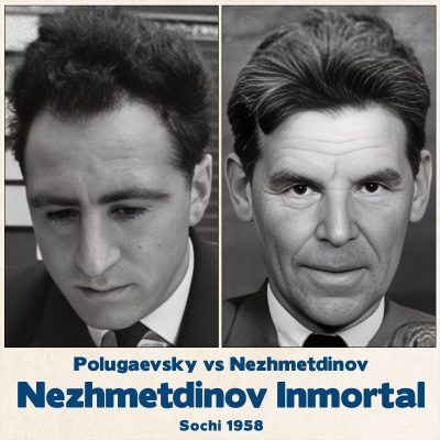 Tablero de ajedrez Polugaevsky vs Nezhmetdinov en Sochi 1958