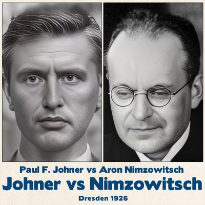 Tablero de ajedrez Johner vs Nimzowitsch, Dresden 1926