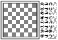 Set de Ajedrez Completo de piezas y el tablero del ajedrez para imprimir