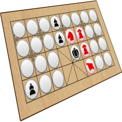 Juego de Banqi en desarrollo con piezas ocultas en el tablero.