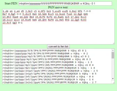 Convertidor de archivo PGN en notación FEN