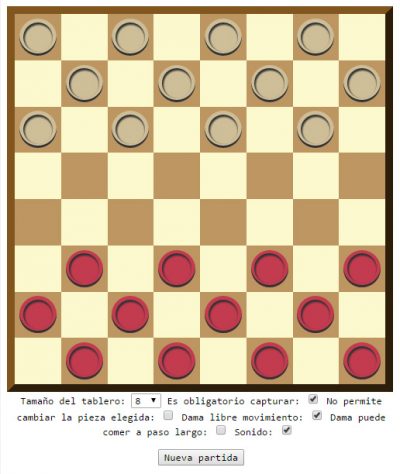 Juego de Damas para dos Jugadores en el mismo ordenador