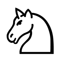 Caballo blanco de ajedrez en archivo PNG para imprimir