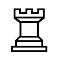 Torre blanca de ajedrez en archivo PNG para imprimir