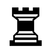 Torre negra de ajedrez en archivo PNG para imprimir