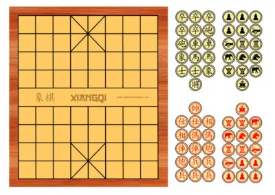 Juego de Ajedrez Chino Xiangqi para imprimir