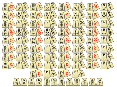 Piezas de el juego de Ajedrez Japones Shogi para imprimir