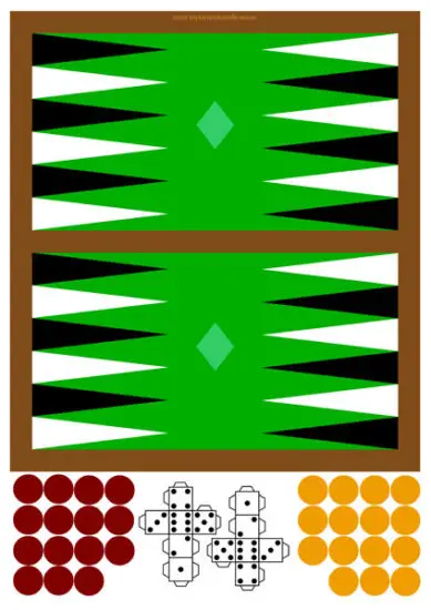 Juego del Backgammon para imprimir en PDF