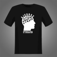 Diseño de ajedrez con el lema 'Deporte para el cerebro' - versión en blanco