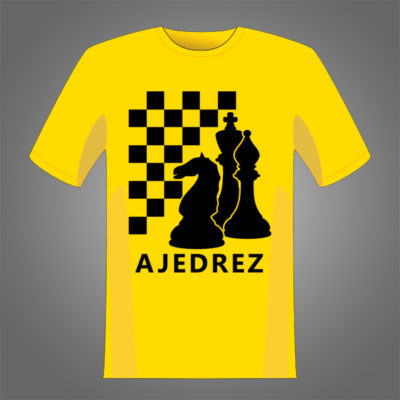 Tablero y piezas de ajedrez para estampado en camiseta