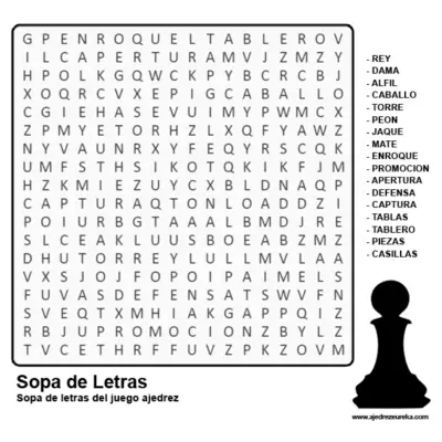 Sopa de letras de ajedrez en varios idiomas para imprimir
