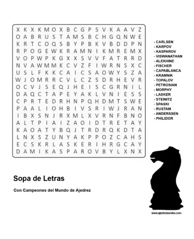 Sopa de Letras de Campeones de Ajedrez