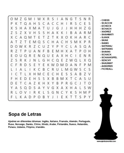 Sopa de Letras de Ajedrez en varios idiomas