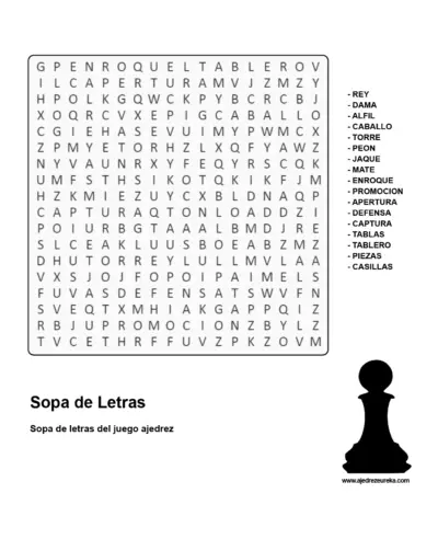 Sopa de Letras del Juego de Ajedrez