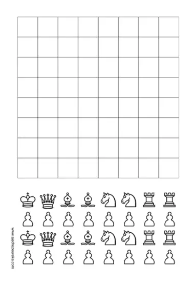 Juego de ajedrez clásico para colorear y personalizar