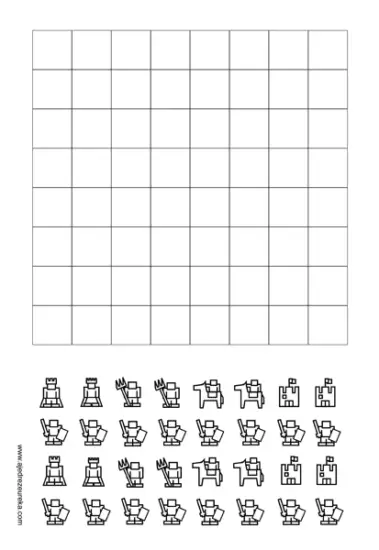 Juego de ajedrez para colorear y personalizar