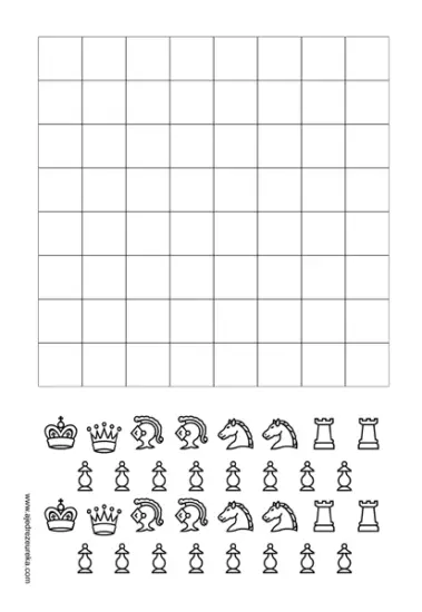 Juego de ajedrez para colorear con piezas estilo Condal