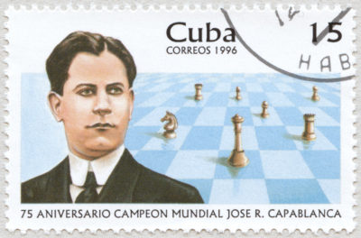 Estampilla: 75 Aniversario Campeon Mundial Jose Raul Capablanca. 15. Cuba 1996.
