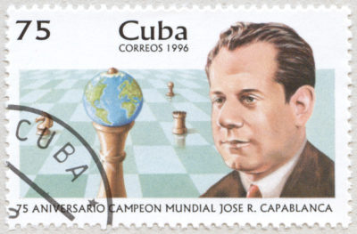 Estampilla: 75 Aniversario Campeon Mundial Jose Raul Capablanca. 75. Cuba 1996.