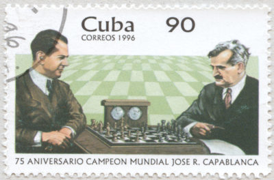 Estampilla: 75 Aniversario Campeon Mundial Jose Raul Capablanca. 90. Cuba 1996.