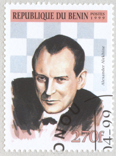 Estampilla: Alexander Alekhine. República de Benín 1999.