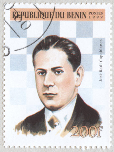 Estampilla: Jose Raul Capablanca. República de Benín 1999.