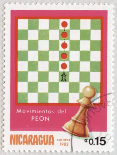Estampilla: Movimiento del Peón. Nicaragua 1983.