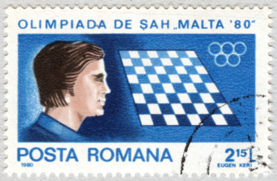 Estampilla: Olimpiada de Sah Malta '80. Romania 1980.
