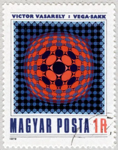 Estampilla: Victor Vasarely. Ajedrez-Vega. Arte moderna. Hungría 1979.