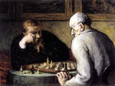 Los jugadores de ajedrez. Honoré Daumier. 1863.