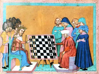 Los Loucos. Miniatura de la obra de Jacques de Cessoles. Siglo XV.
