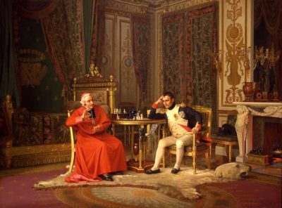 ¡Jaque! Napoleón y el cardenal Joseph Fesch. Jehan Georges Vibert. 1870/1902.