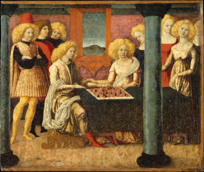 Las jugadoras de ajedrez. Liberale da Verona. 1475.