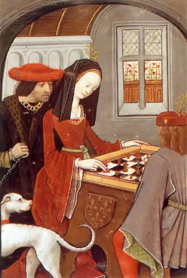 Charles d’Angoulême y Louise de Savoie jugando ajedrez. Robinet Testart. 1496/1498.